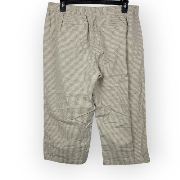 Christopher & Banks Linen Blend Striped Cropped Wide Leg Pants Women's Size XL - Picture 2 of 10